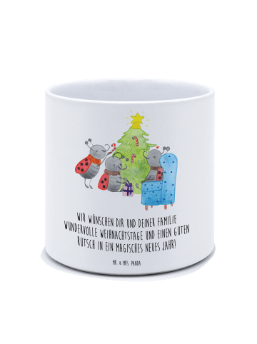 Mr. & Mrs. Panda Blumenkübel Weihnachten Smörle mit Spruch in Weiß