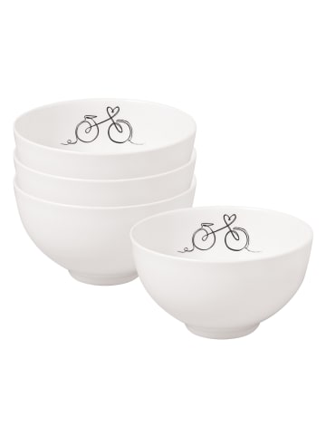 Villeroy & Boch 4er Set Bols Statement Lines ø 13,8 cm in weiß