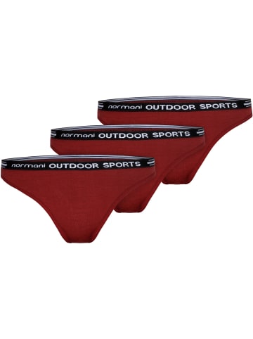 Normani Outdoor Sports 3er Pack Damen Merino Tanga „Dubbo“ in Rot