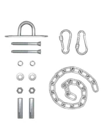 AMANKA Deckenhaken + Kette mit Karabiner silber