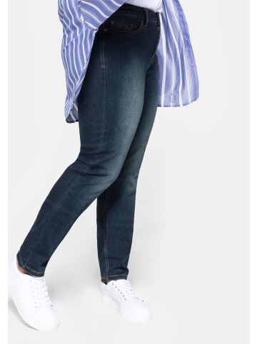 sheego Stretch-Jeans in dark blue denim