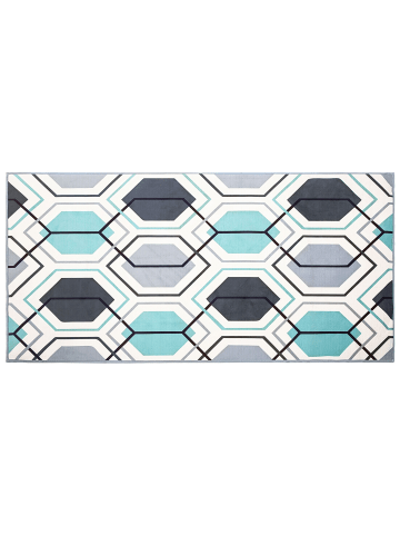 Beliani Kurzflor GIRESUN in Bunt/Blau/Grau - (W) 80 x (H) 0.5 x (L) 150 cm