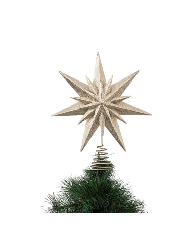 Atmosphera Créateur d'intérieur Doppelstern für die Spitze des Weihnachtsbaums in Gold, Ø 25 cm