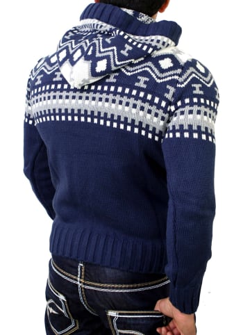 RESLAD Strickpullover Norweger in blau