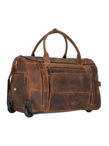 Greenburry Vintage 2 Rollen Reisetasche Leder 32 cm braun