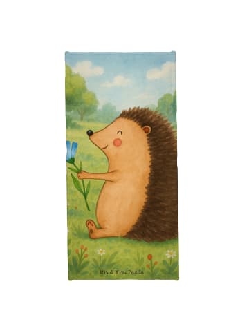 Mr. & Mrs. Panda Badehandtuch Igel Blumen Design ohne Spruch in Gelb Pastell