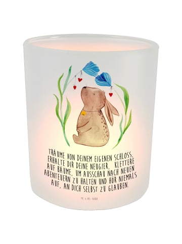 Mr. & Mrs. Panda Teelichthalter Hase Blume mit Spruch in Transparent