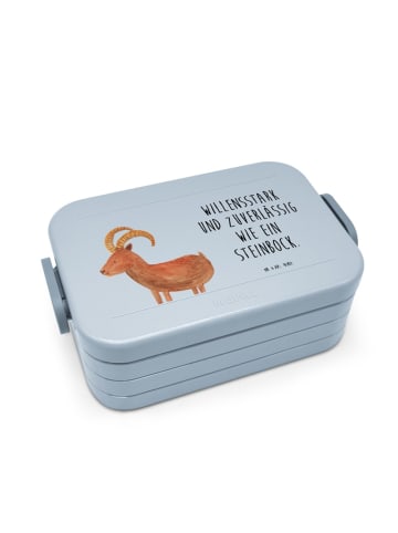 Mr. & Mrs. Panda Lunchbox Sternzeichen Steinbock Motiv mit Spruch in Blau Pastell