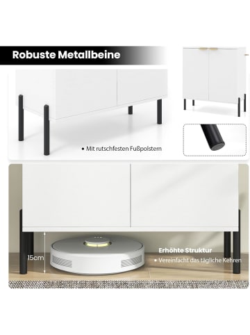 COSTWAY Sideboard Holz 70 x 37 x 78 cm in Weiß