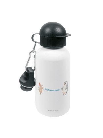 Mr. & Mrs. Panda Kindertrinkflasche Maus Pinguin Geburtstag ohne... in Weiß