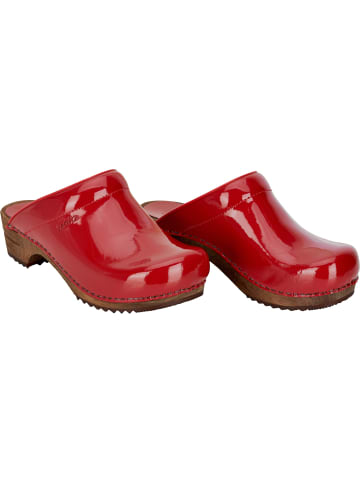 Sanita Comfortwear Clog "Wood-Classic Pat. Open" in Rot