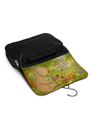 Mr. & Mrs. Panda Beauty Case Bär Arzt Design mit Spruch in Weiß
