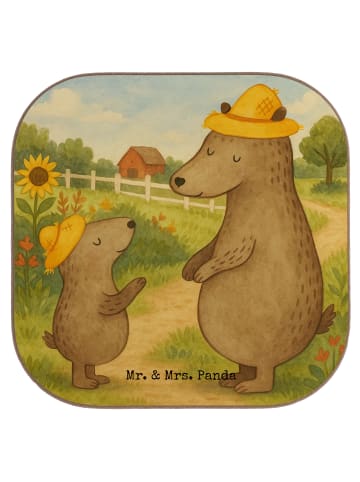 Mr. & Mrs. Panda Untersetzer Bären mit Hut Design ohne Spruch in Weiß