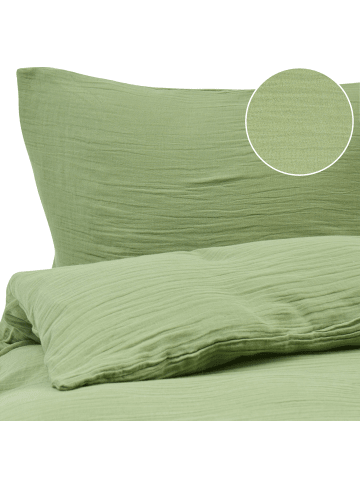 Beliani 3-tlg Bettwäsche-Set SUMNER in Grün
