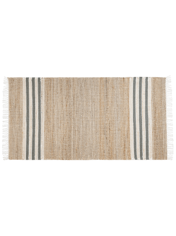 Beliani Geflochtener Teppich MIRZA in Beige/Naturfarben/Grau