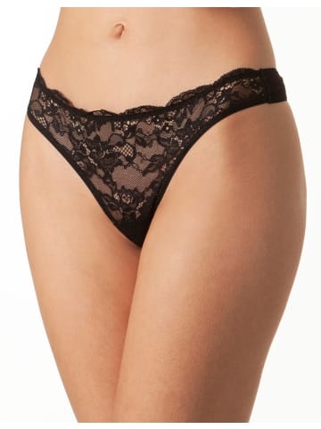 Yenita® String "Bambus" mit Spitze in Schwarz