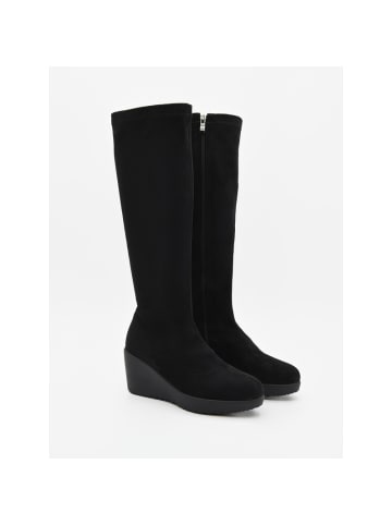 Purapiel Stiefel Damen-aus Leder, in Schwarz