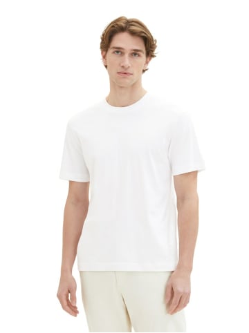 Tom Tailor Rundhals T-Shirt für Herren in weiß