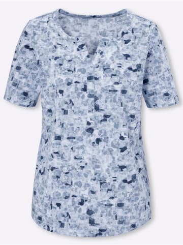 Sieh an! Kurzarmshirt in hellblau-bleu-bedruckt