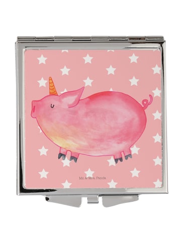 Mr. & Mrs. Panda Kosmetikspiegel Einhorn Schwein ohne Spruch in Rot Pastell