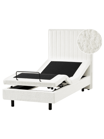 Beliani Einzelbett DUKE II in Weiß/Schwarz - (W) 90 x (H) 120 x (L) 216 cm