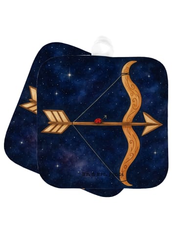 Mr. & Mrs. Panda Topflappen Sternzeichen Schütze Design ohne Spruch in Weiß