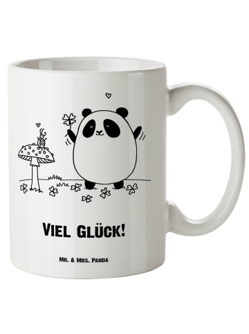 Mr. & Mrs. Panda Kaffeetasse Panda Glück mit Spruch in Weiß