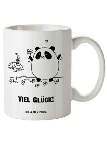 Mr. & Mrs. Panda XL Tasse Panda Glück mit Spruch in Weiß