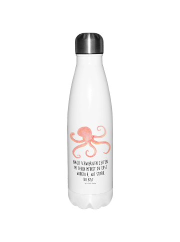 Mr. & Mrs. Panda Thermosflasche Tintenfisch mit Spruch in Weiß