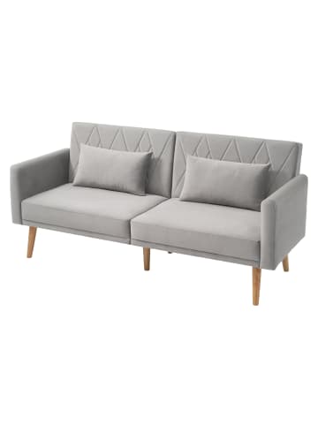 ABRIHOME Zweisitzer Schlafsofa in Grau mit  Goldenen Füßen 3-Fach Verstellbar