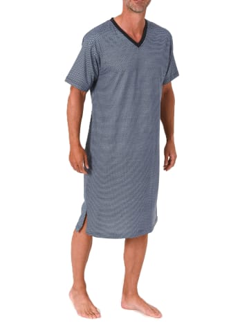 NORMANN Kurzarm Nachthemd Übergröße in blau