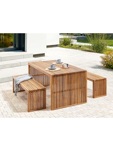 Beliani Esstisch SULZANO in Braun - (W) 90 x (H) 75 x (L) 180 cm