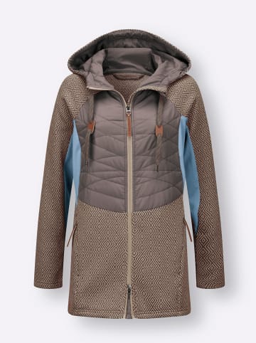 WITT WEIDEN Strickfleece-Jacke in sesam-dunkeltaupe-gemustert
