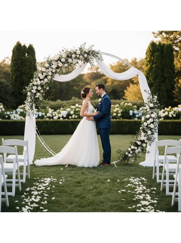 relaxdays Luftballon Bogen in Weiß - Ø 195 cm