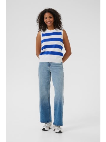 Kaffe Strickpullover KAlizza Regular fit in Chalk / Surf Blue Wide Stripe