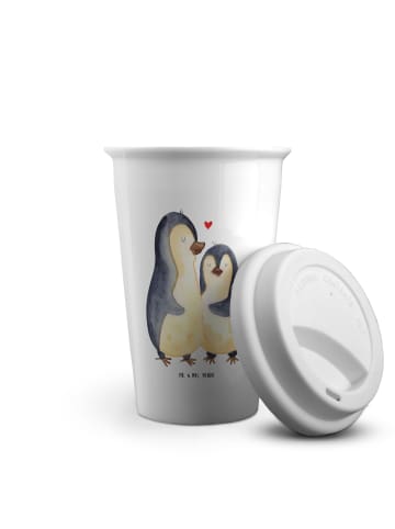 Mr. & Mrs. Panda Kaffeebecher Pinguine Einschlafen ohne Spruch in Weiß