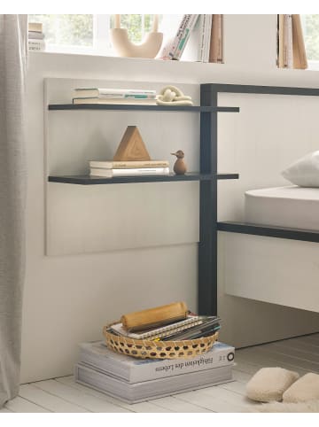 Furn.Design Wandpaneel weiß Pinie, anthrazit Landhaus, Wandboard 60 x 54 cm