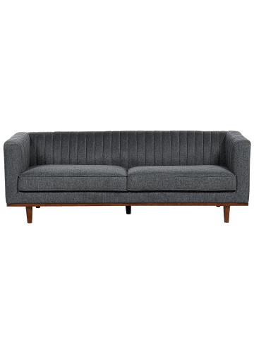 Beliani 3-Sitzer Sofa SKAULE in Grau/Braun - (W) 205 x (H) 71 x (L) 82 cm