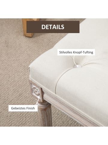 HOMCOM Sitzhocker-80L x 40B x 43H cm-Cremeweiß