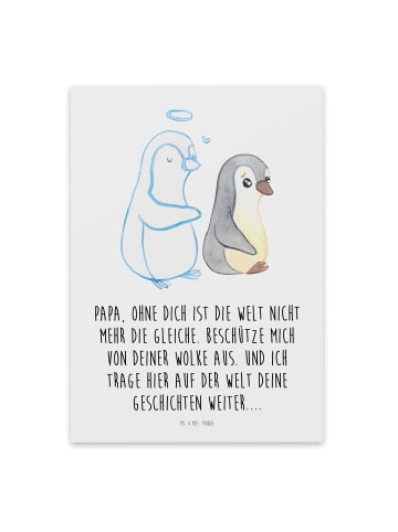 Mr. & Mrs. Panda Trauerkarte Trauer  Papa mit Spruch in Weiß