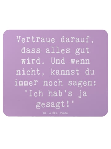 Mr. & Mrs. Panda Mauspad Spruch Schutz & Vertrauen mit Spruch in Lavendeltraum