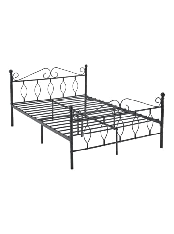 en.casa Metallbett Apolda in Schwarz (B)140cm