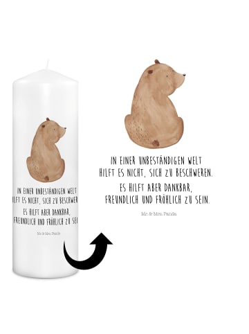 Mr. & Mrs. Panda Schmuckkerze Bär Schulterblick mit Spruch in Weiß