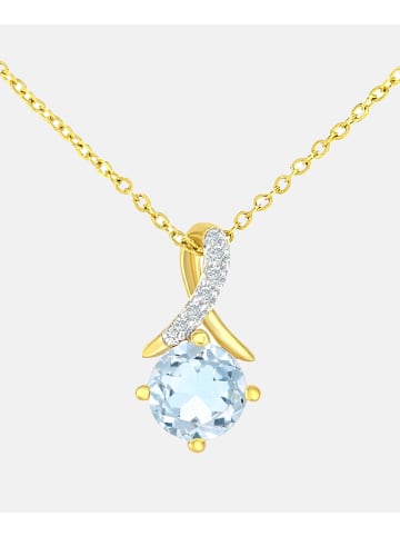 Diamant L'éternel Halskette mit Anhänger aus 375 Gelbgold mit Diamant mit Topas gedreht