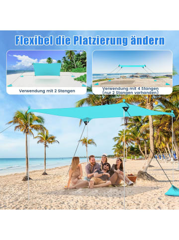 COSTWAY Strandzelt 300 x 300 cm in Türkis