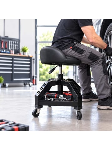 relaxdays Werkstatthocker in Schwarz - (B)40 x (H) 50 x (T)40 cm