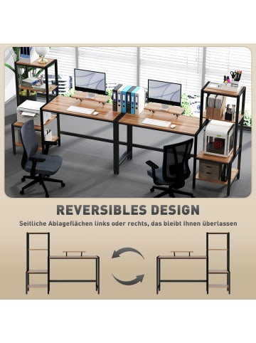 HOMCOM Computertisch-150L x 48B x 125H cm-Braun