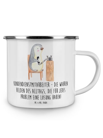 Mr. & Mrs. Panda Tasse Kundendienstmitarbeiter Helden mit Spruch in Weiß