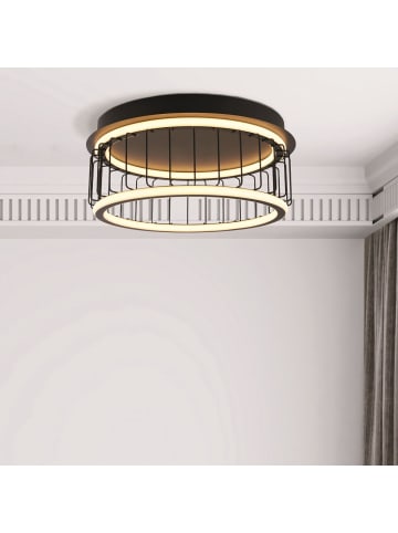 Licht-Erlebnisse Deckenlampe EEK G Ø 40 x (H)17.5 cm in Schwarz Weiß