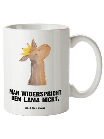 Mr. & Mrs. Panda XL Tasse Lamakopf König mit Spruch in Weiß